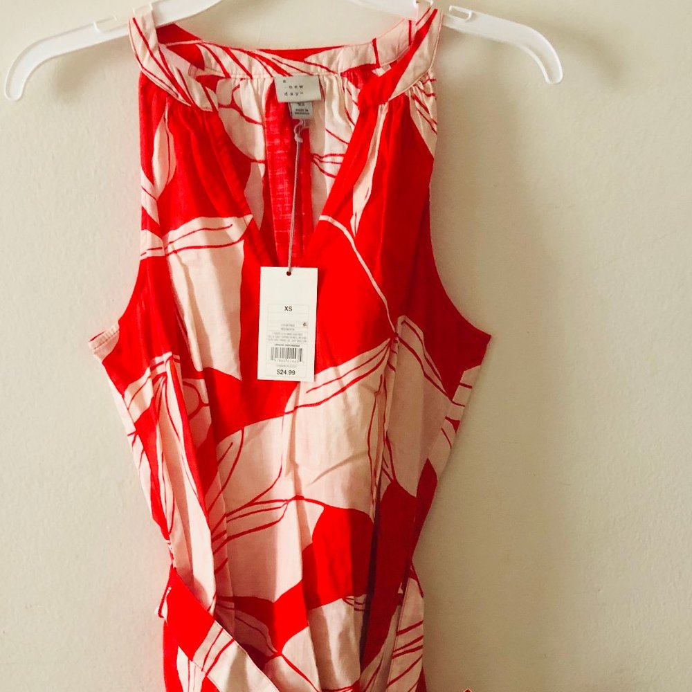 NWT A New Day Abstract Floral Print Sleeveless Dre